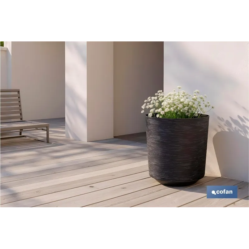 MACETA O MACETERO GAMA TEXTIL COLOR NEGRO PP Ø 285 X 316 MM 16 L