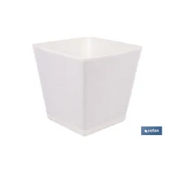 MACETA O MACETERO GAMA TEXTIL CUADRADA COLOR BLANCO PP 238 X 238 X 240 MM 9 L