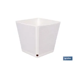 MACETA O MACETERO GAMA TEXTIL CUADRADA COLOR BLANCO PP 238 X 238 X 240 MM 9 L venta unitaria