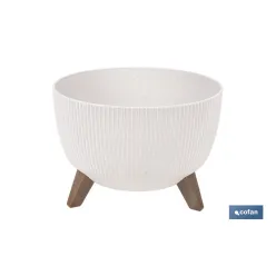 MACETA CON PATAS Y FILTRO DE DRENAJE COLOR BLANCO WPC Ø 330 X 234  MM 12,4 L venta unitaria