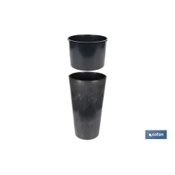 MACETERO 2 EN 1 FORMA CÓNICA CON DEPÓSITO COLOR NEGRO PP Ø 255 X 466 MM 9,5 L venta unitaria