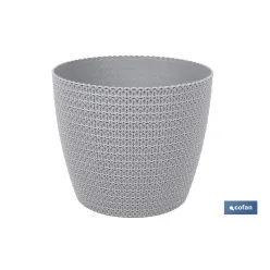 MACETA O MACETERO TRENZADA COLOR GRIS CLARO PP Ø 306 X 262 MM 15,6 L venta unitaria