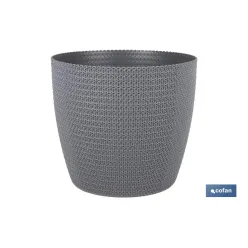 MACETA O MACETERO TRENZADA COLOR GRIS OSCURO PP Ø 141 X 119 MM 1,25 L