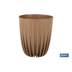 MACETA CON FILTRO DE DRENAJE A RAYAS COLOR MARRÓN WPC Ø 145 X 172 MM 1,5 L venta unitaria