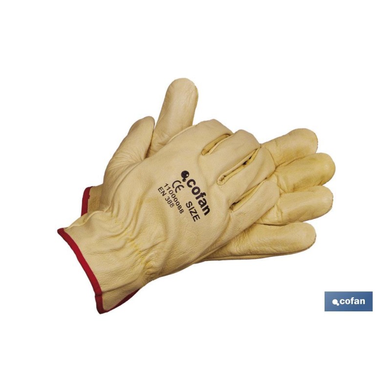 GUANTES PIEL VACUNO AMARILLO T-11