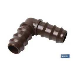 CONEXIÓN EN CODO Ø16MM (MARRÓN-MAX SEGUR. Venta unitaria
