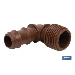 CON. EN CODO R.MACHO Ø16MM-1/2 (MARRÓN-MAX SEGUR.) Venta unitaria