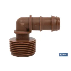 CON. EN CODO R.MACHO Ø16MM-3/4 (MARRÓN-MAX SEGUR.) Venta unitaria