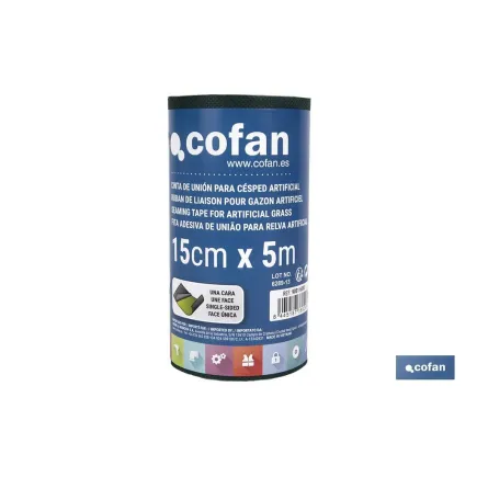 CINTA DE UNIÓN PARA CÉSPED ARTIFICIAL UNA CARA 15 CM X 5 M VERDE