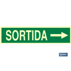 SEÑAL LUMINISCENTE 400X100MM.