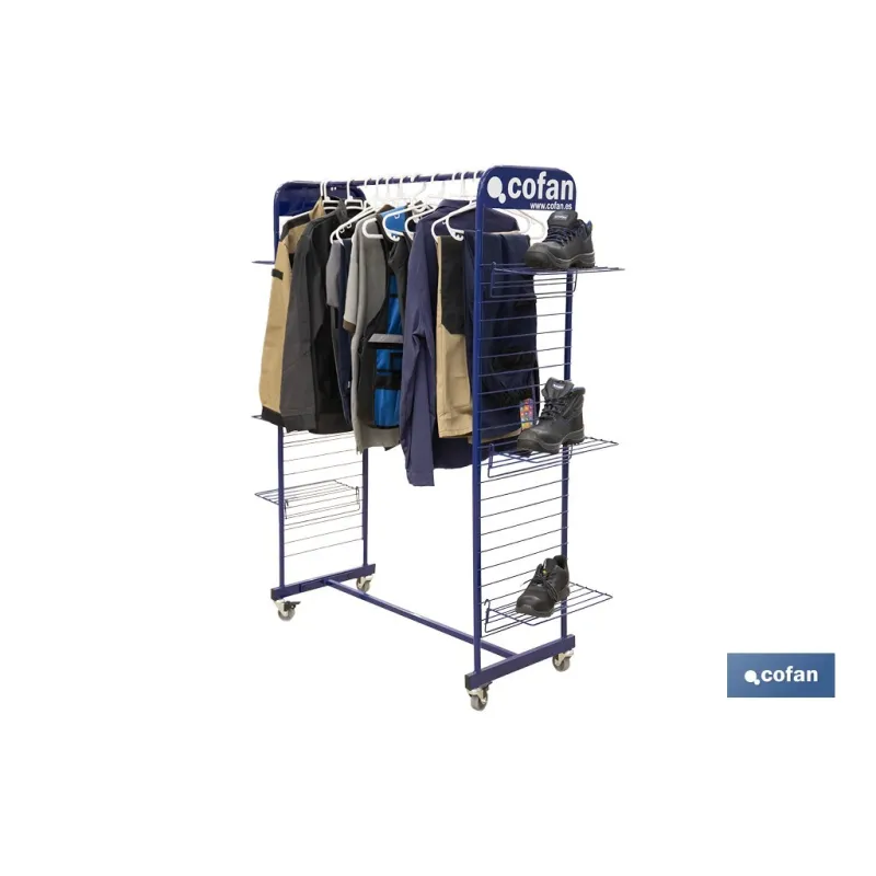 EXPOSITOR C/RUEDAS PARA ROPA Y CALZADO