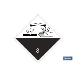 SEÑAL ADHESIVA MAT. PELIGROSAS 100X100MM.