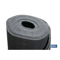 SUELO DE CAUCHO NEGRO CÍRCULOS 3 MM 1,00 X 10 M