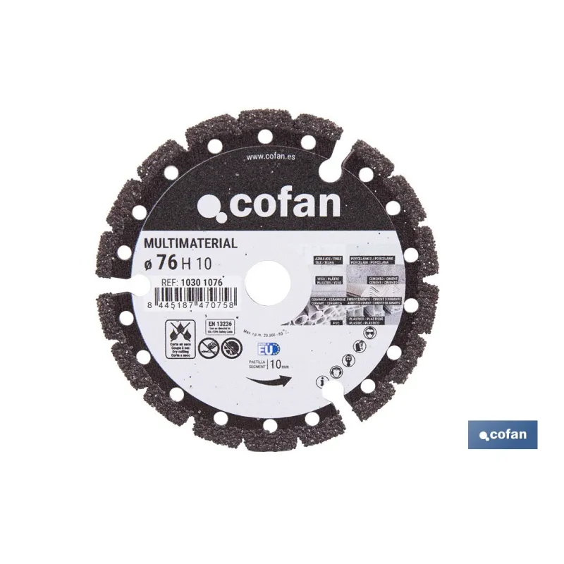 DISCO DIAM. MULTIMATERIAL 76MM H10