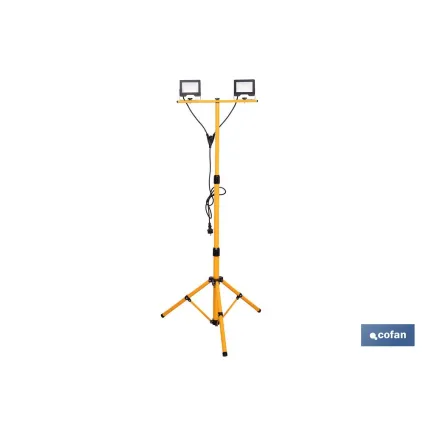 TRÍPODE TELESCÓPICO CON 2 PROYECTORES LED 2 X 20 W 6500 K 1,4 M