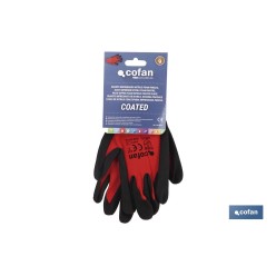 GUANTE IMPREGNADO SANDY COATED ROJO/NEGRO TALLA 11