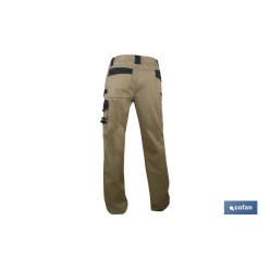 PANTALON TRABAJO LENOIR 280gms/m BEIGE-NEGRO T-38