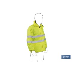 CHAQUETA DE LLUVIA DE ALTA VISIBILIDAD MODELO PÓLUX AMARILLA TALLA L