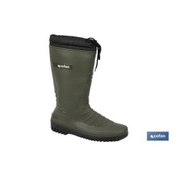 BOTA DE AGUA VERDE/NEGRA CON FORRO POLAR TALLA 36