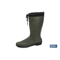 BOTA DE AGUA VERDE/NEGRA CON FORRO POLAR TALLA 36