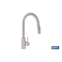 GRIFO DE COCINA DE ACERO INOX CON MANGUERA EXTENSIBLE Y 2 FUNCIONES 400 X 220 X 54 MM