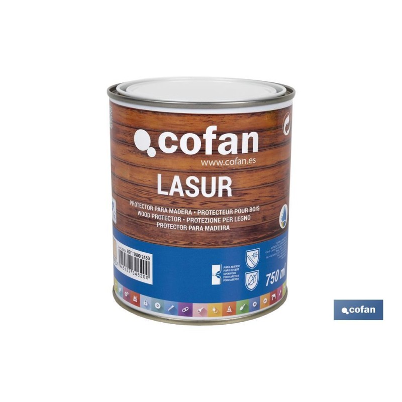 LASUR PROTECTOR AL AGUA PARA MADERA MATE INCOLORO 750 ML