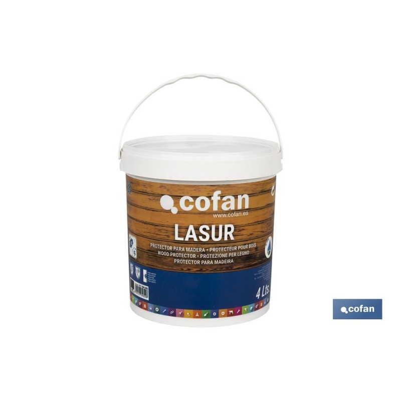 LASUR PROTECTOR AL AGUA PARA MADERA MATE ROBLE 4 L