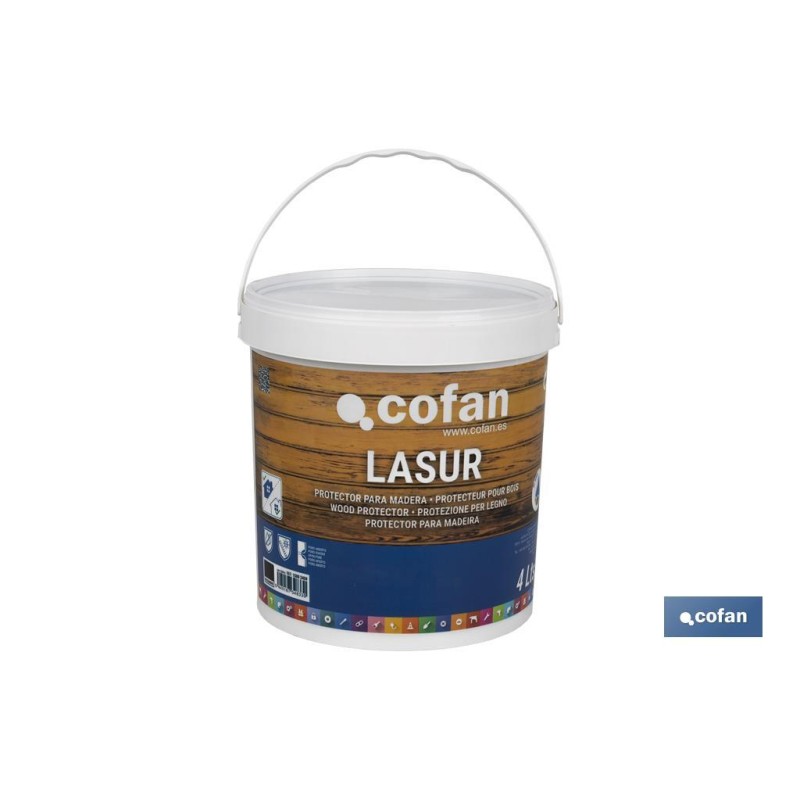 LASUR PROTECTOR AL AGUA PARA MADERA MATE PALISANDRO 4 L