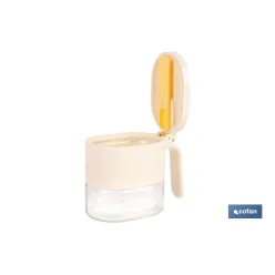 AZUCARERO/SALERO DE VIDRIO CON TAPA Y CUCHARILLA