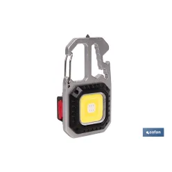 LLAVERO LINTERNA MULTIFUNCIONAL COB 400 LM CON 7 FUNCIONES