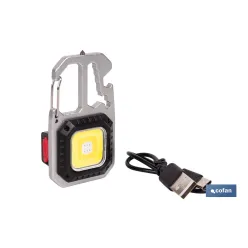 LLAVERO LINTERNA MULTIFUNCIONAL COB 400 LM CON 7 FUNCIONES