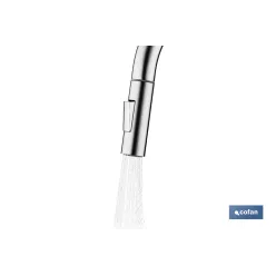 GRIFO DE COCINA ANTRACITA DE ACERO INOX. CON MANGUERA EXTENSIBLE Y 2 FUNCIONES 400 X 220 X 54 MM