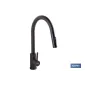 GRIFO DE COCINA DE ACERO NEGRO CON MANGUERA EXTENSIBLE Y 2 FUNCIONES 390 X 250 X 54 MM