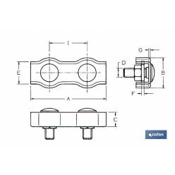 SUJETACABLES PLANOS DOBLE M-2