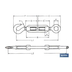 TENSOR GANCHO-ANILLA ZINC. DIN 1480 M-10