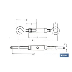 TENSOR TUBULAR GANCHO-ANILLA M-8 venta unitaria