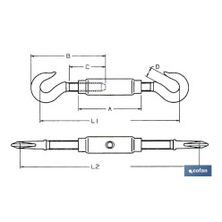 TENSOR GANCHO-GANCHO Z DIN 1480 M-12 venta unitaria