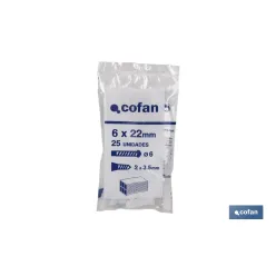 BOLSA 25 UDS TACO DE PLÁSTICO 6 MM VENTA UNITARIA