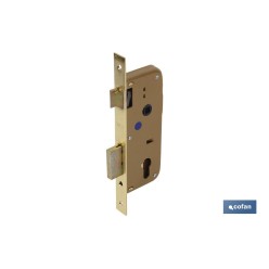 Cerradura Embutir+cerradero D85 E45- Latón (P/Madera)