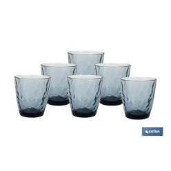 PACK 6 VASOS ALTO VIDRIO 47 CL COLOR AZUL MODELO JADE