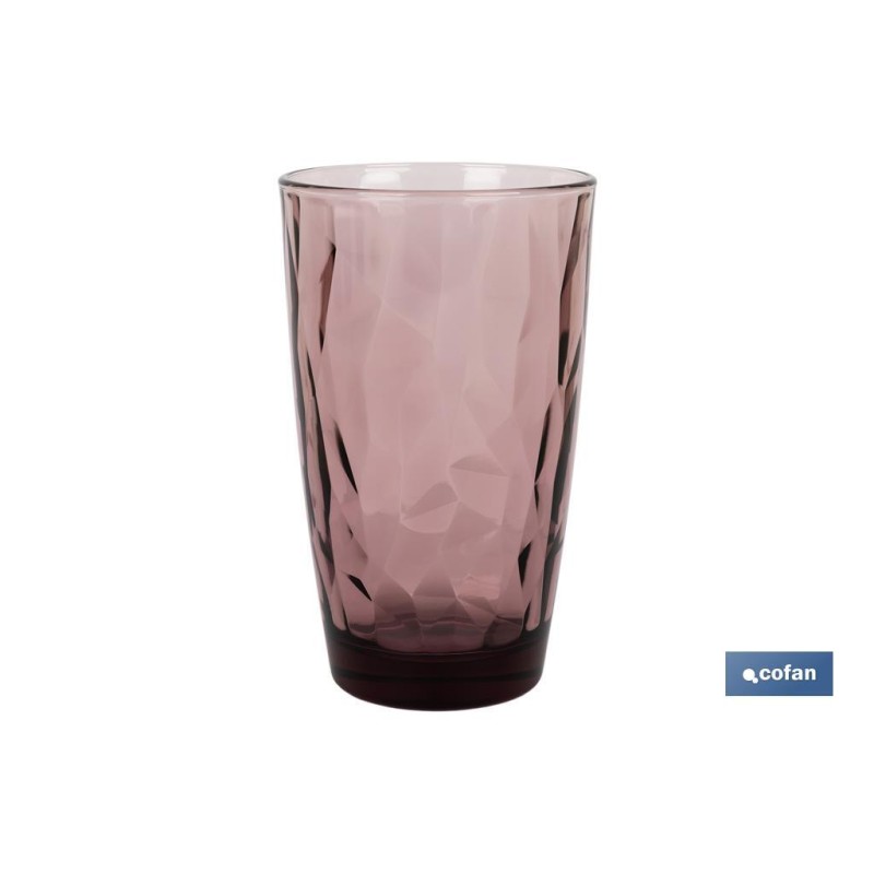 PACK 6 VASOS ALTO VIDRIO 47 CL COLOR PURPURA MODELO JADE