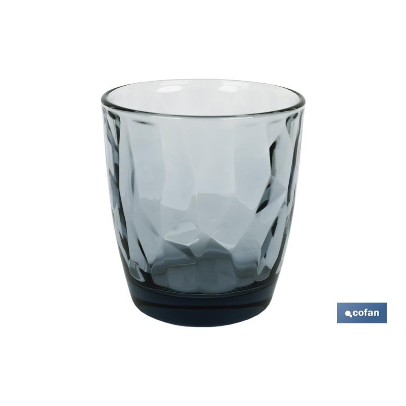 PACK 6 VASOS DE AGUA VIDRIO 30,5 CL COLOR AZUL MODELO JADE