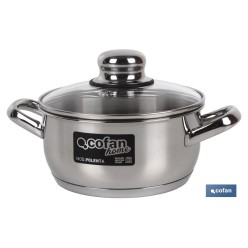 CACEROLA INOX INDUC.1.8L MODELO POLENTA T/ VIDRIO Ø180 MM