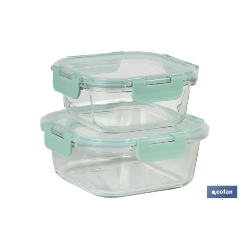 SET DE 2 RECIPIENTES DE BOROSILICATO MODELO AGATHA 520 ML - 800 ML