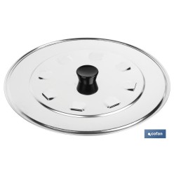 TAPA C/DESVAPO  ACERO INOX 24 cm