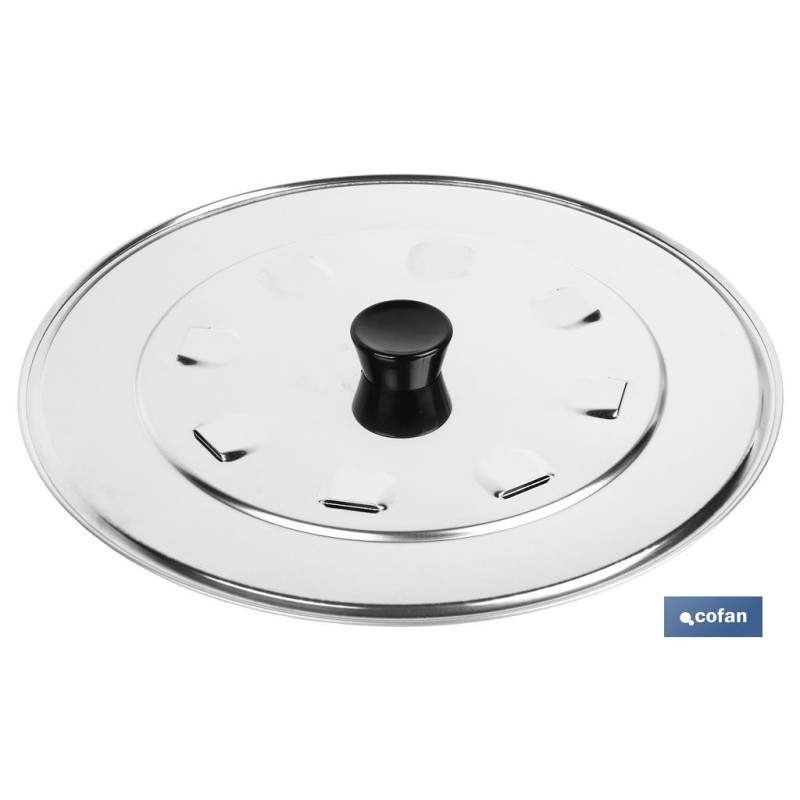 TAPA C/DESVAPO  ACERO INOX 24 cm venta unitaria