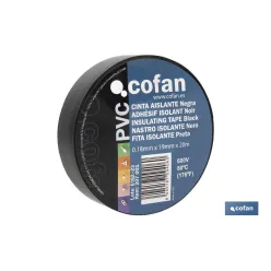 CINTA AISLANTE 180 Micras NEGRA 19mmX20 Metros