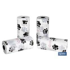 PACK 4 ROLLOS BOLSAS DE BASURA PARA EXCREMENTOS DE MASCOTAS 15 UNIDADES CADA ROLLO 35,5 X 23 CM