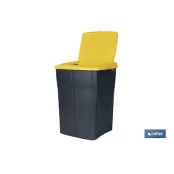 CUBO DE BASURA PARA RECICLAR 45 LITROS  COLOR AMARILLO 36.5 X 36 X 51  CM