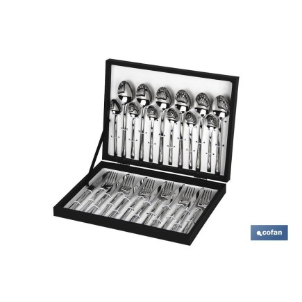 CUBERTERIA INOX MODELO BARI 24 pcs C-18/10 2,5 mm